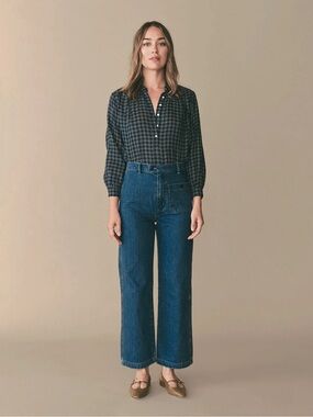 DÔEN Rainer Jean Size 28 in Sainte Croix Wash Wide Leg 100% Cotton NWT